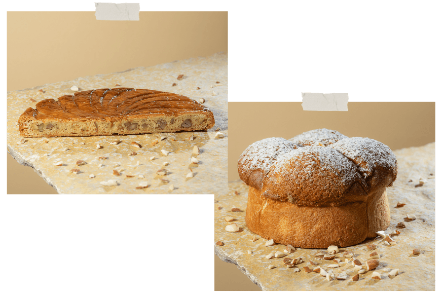 Galette des rois La Vaina galette fine et brioche frangipane