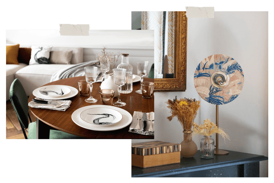 Vaisselle et lampe de table Unstandart (marque lyonnaise) idée cadeau à offrir